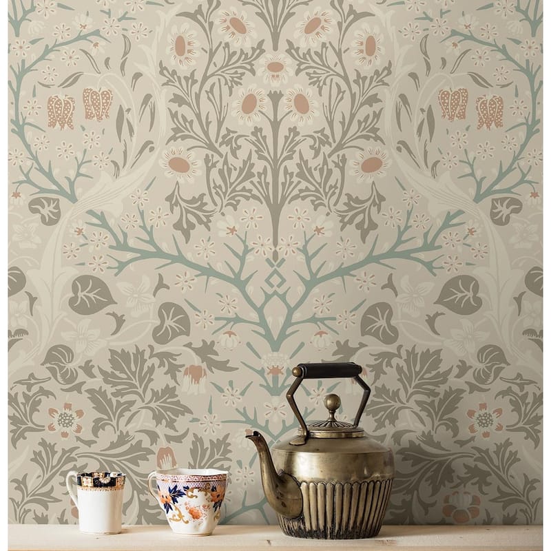 Seabrook Designs Victorian Garden Floral Prepasted Wallpaper
