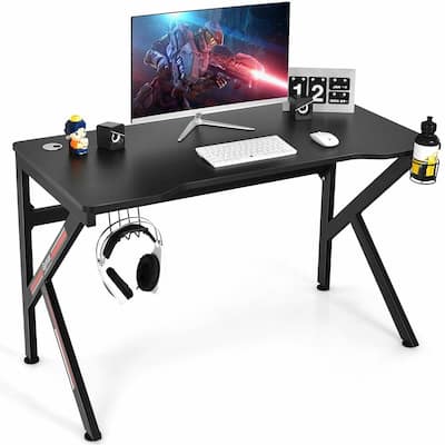 Gymax 48'' K-shaped Gaming Desk Computer Table with Cup Holder &