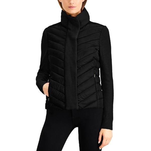 Shop Calvin Klein Womens Puffer Jacket Fall Winter Mixed Media S