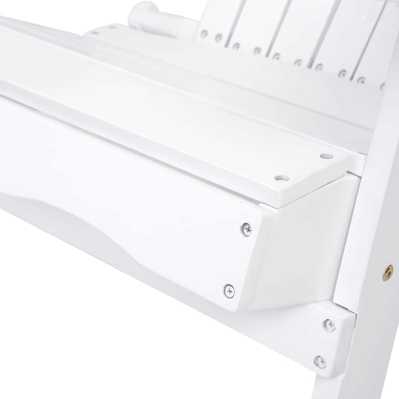 Adirondack Chair Folding Patio Seating with Slatted Backrest, Leisure Chair White Reading Chair Leisure Chair