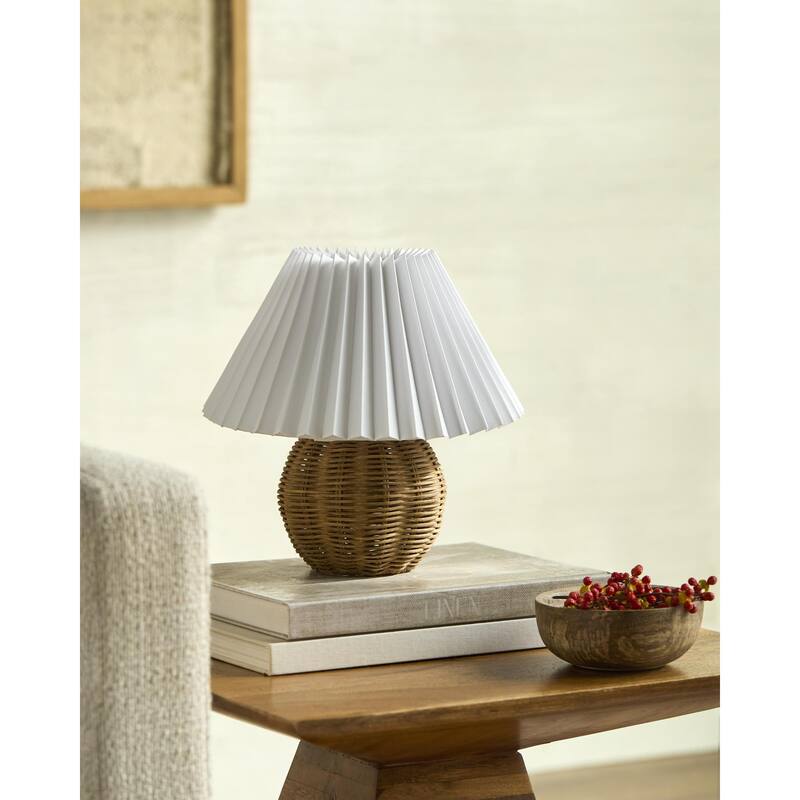 Livabliss Bajo Traditional Accent Table Lamp - 10"H x 10"W x 10"D - Brown