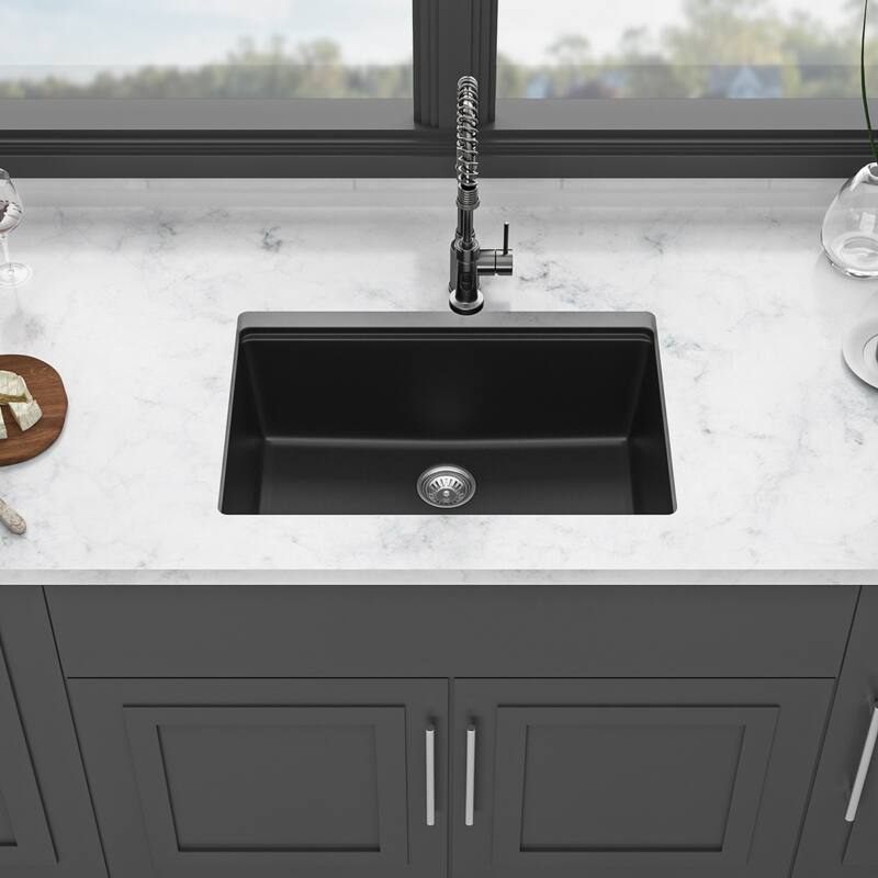 28" Undermount Single Bowl Quartz Kitchen Sink - 28'' x 19'' x 9.65''