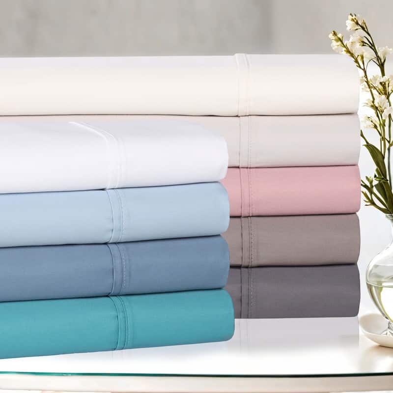 Superior Cotton Blend 1400-1500 Thread Count Solid Deep Pocket Bed Sheet Set