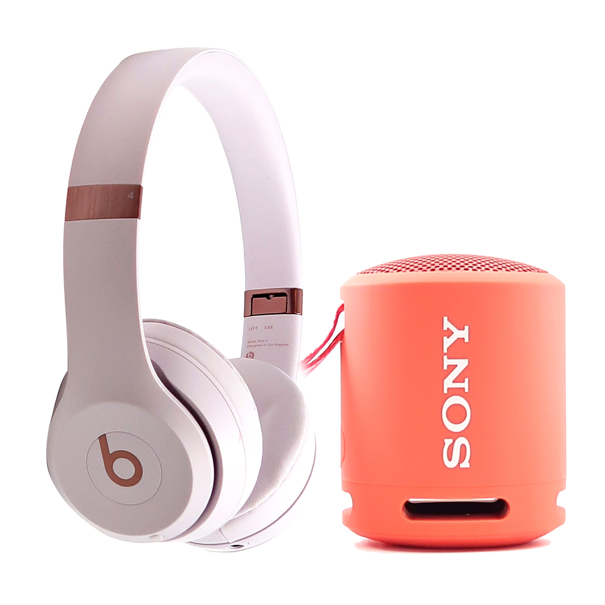 Beats Solo 4 Wireless On-Ear Headphones (Cloud Pink) + Sony Beats Solo 4 Wireless On-Ear Headphones (Cloud Pink) + Sony