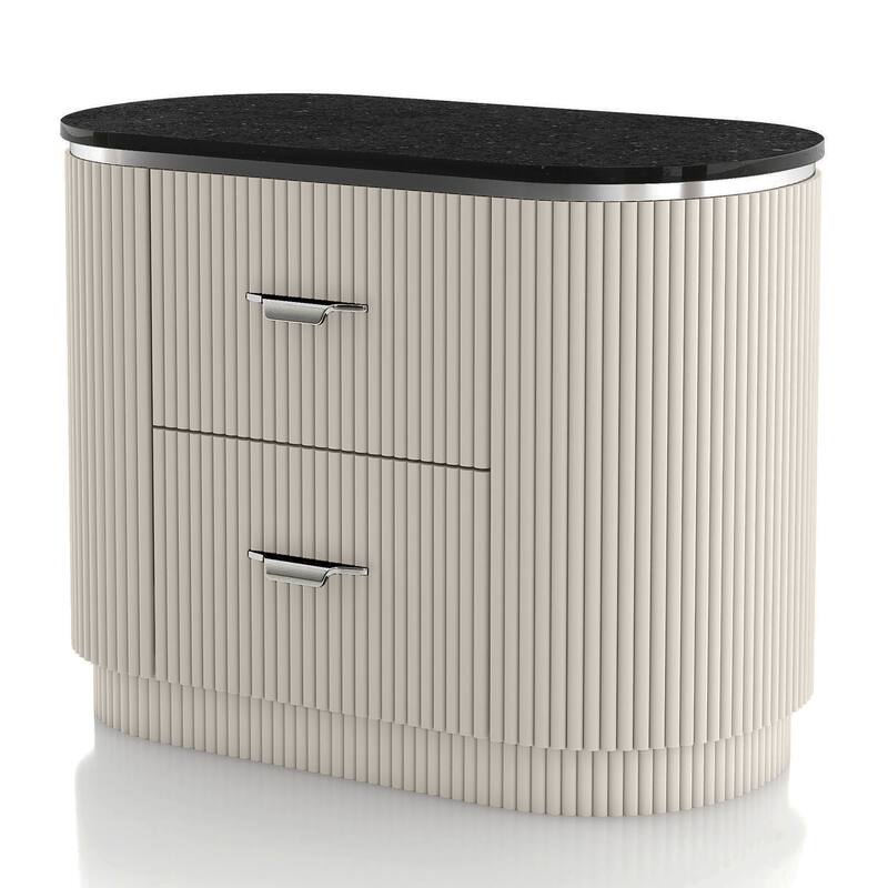 Furniture of America Leander Modern 3-Piece Light Grey Chest and 2 Nightstand Bedroom Set