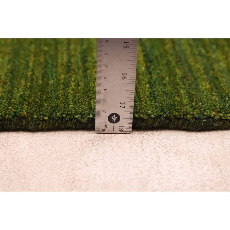 ECARPETGALLERY Hand Loomed Kashkuli Gabbeh Green Wool Rug - 5'0 x 7'11