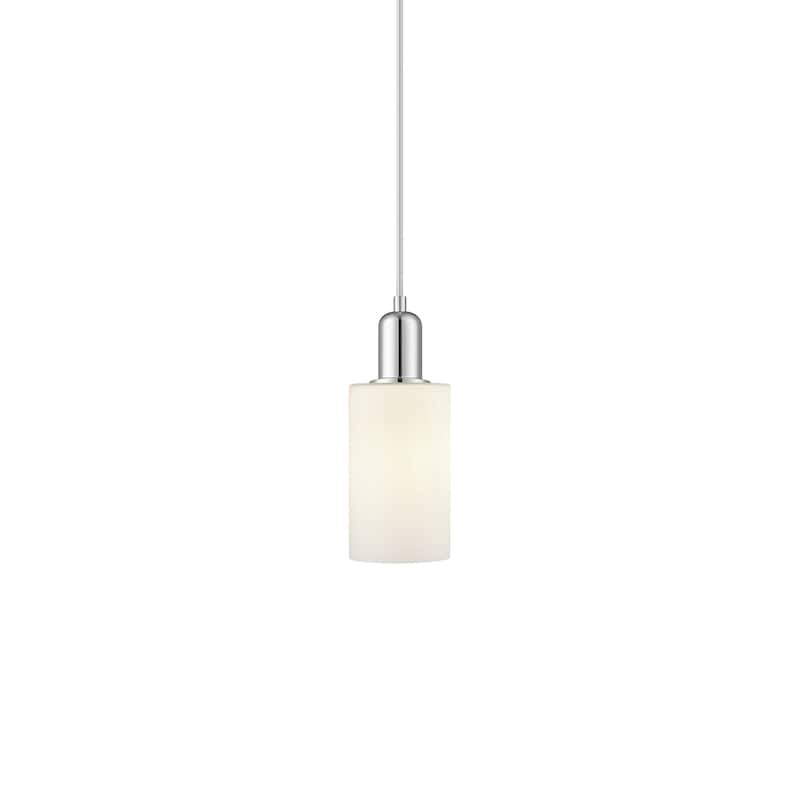 Innovations Lighting 716-1P-10-5 Clymer Pendant Clymer 5" Wide Mini - Polished Chrome / Matte White