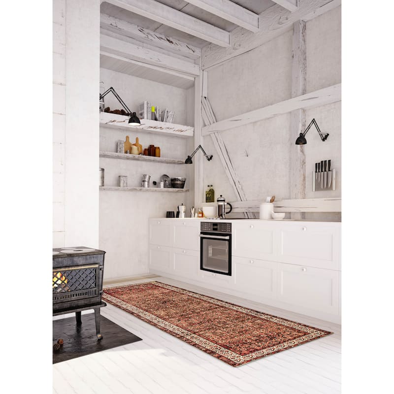 ECARPETGALLERY Hand-knotted Andelz Brown Wool Rug - 3'5 x 12'10