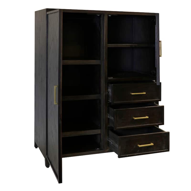 StyleCraft Harrow Herringbone 2-Door, 3 Drawer Wardrobe - Burnt Umber