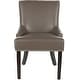 preview thumbnail 22 of 37, SAFAVIEH Loire Leather Nailhead Dining Chairs (Set of 2)