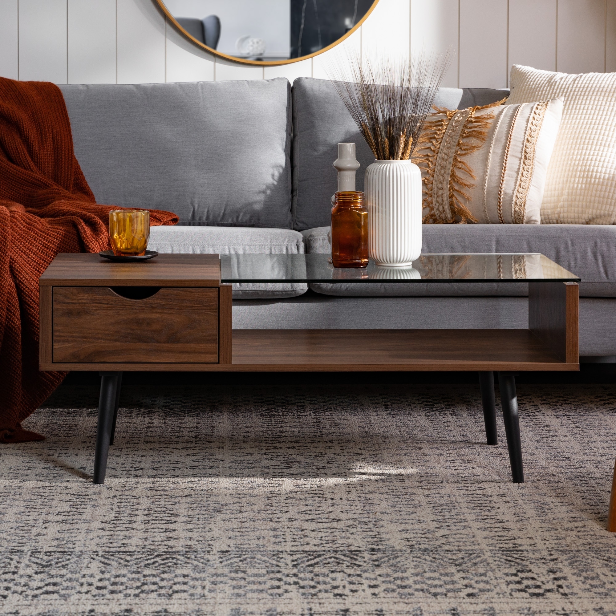 Carson carrington saltaro glass top coffee table discount