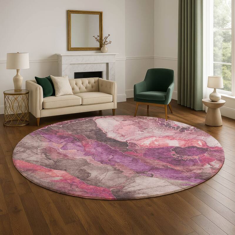 Premium Washable Super Soft Modern Chic Mayfield Rug - Blush - 8' x 8'