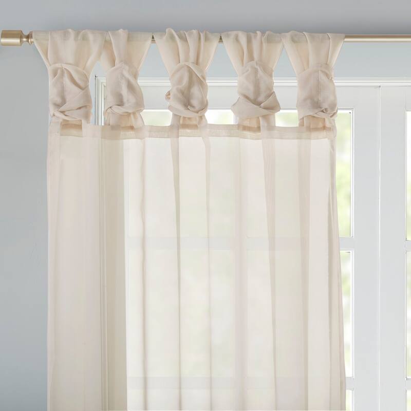 Madison Park Elowen Twisted Tab Voile Sheer Window Curtain Pair