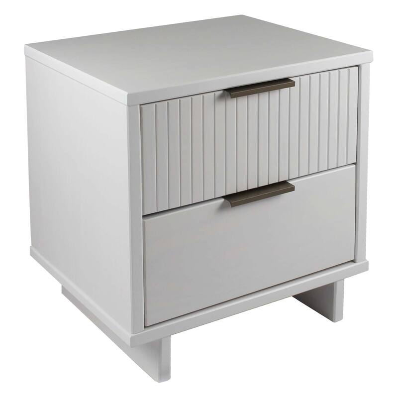 Manhattan Comfort Granville Mid Century Solid Wood 2 Drawer Nightstand Set of 2