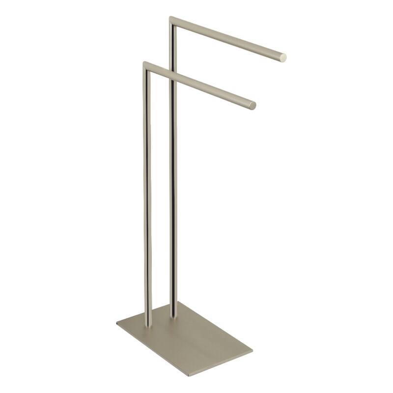 Edenscape Freestanding Dual Towel Rack in Polished Chrome - Brushed Nickel