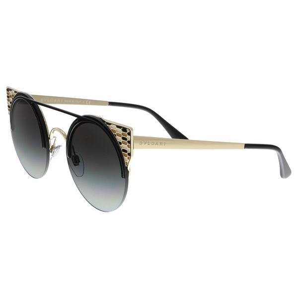 Shop Bulgari Bv6088 20188g Black Gold Cat Eye Sunglasses No Size