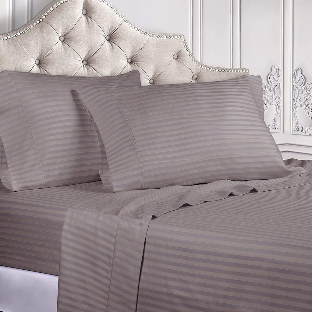 Superior Egyptian Cotton 300 Thread Count Stripe Deep Pocket Bed Sheet Set