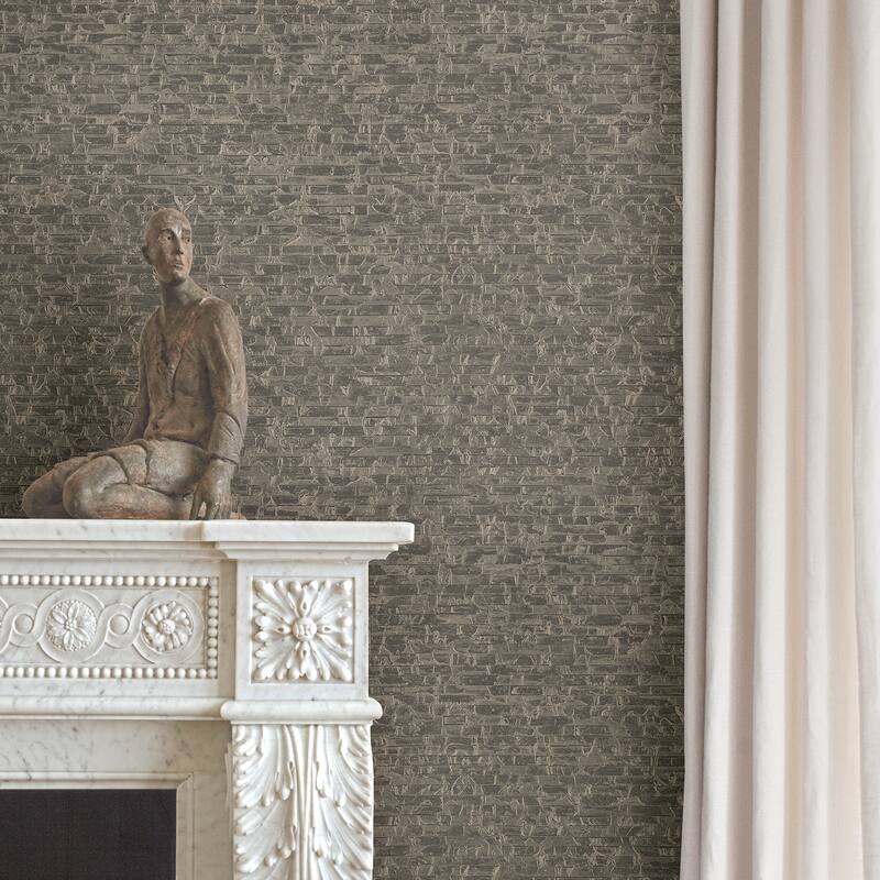A-Street Prints Belvedere Taupe Faux Slate Wallpaper