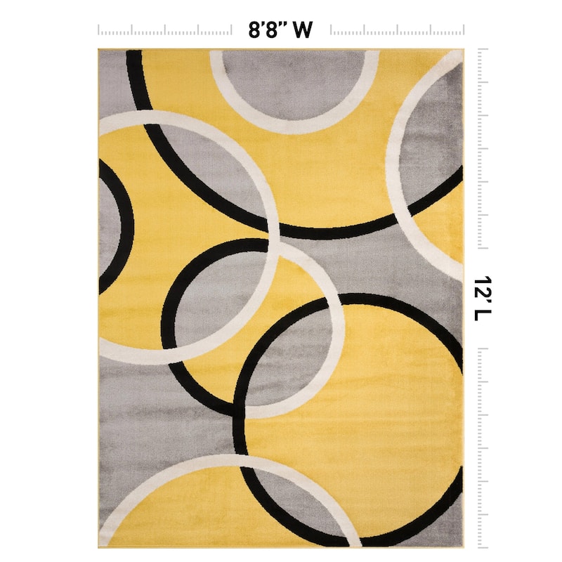 World Rug Gallery Modern Abstract Circles Area Rug