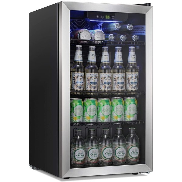 compact fridge glass door
