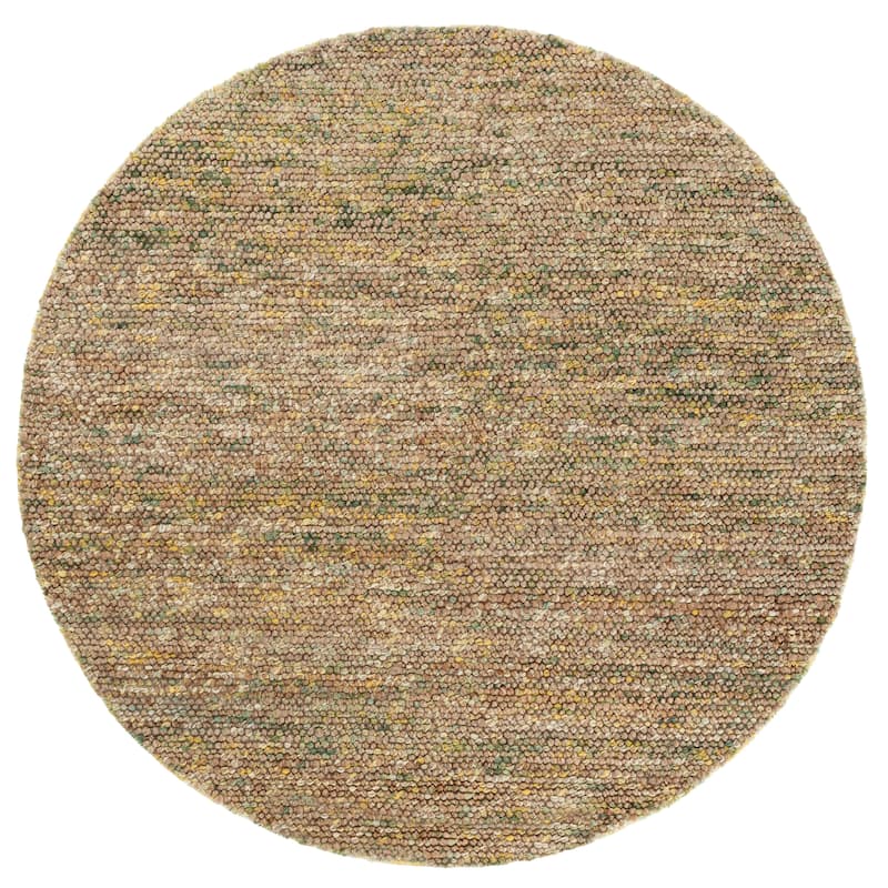 SAFAVIEH Handmade Bohemian Ancilla Jute Rug - 6' Round - Natural/Green