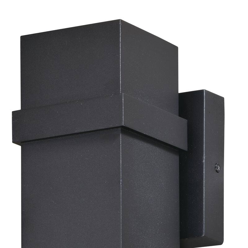 Lavage Aluminum 2 Light LED Black Rectangle Outdoor Wall Lantern - 4-in W x 14-in H x 5.5-in D