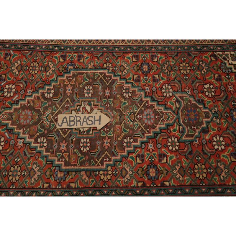 Hand Knotted Oriental 100% Wool Carpet Traditional Medallion Oranges & Rust Tabriz Area Rug - 5' 9'' X 2' 10''