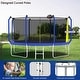 preview thumbnail 3 of 9, 12 ft. Blue Round Outdoor Trampoline with Enclosure Net and Basketball Hoop