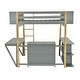 preview thumbnail 9 of 10, Twin Size Wood Loft Bed With Built-in Storage Cabinet and Cubes, Foldable desk