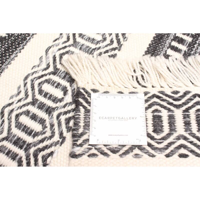 ECARPETGALLERY Flat-Weave Ankara FW Charcoal Wool Kilim - 5'2 x 7'7