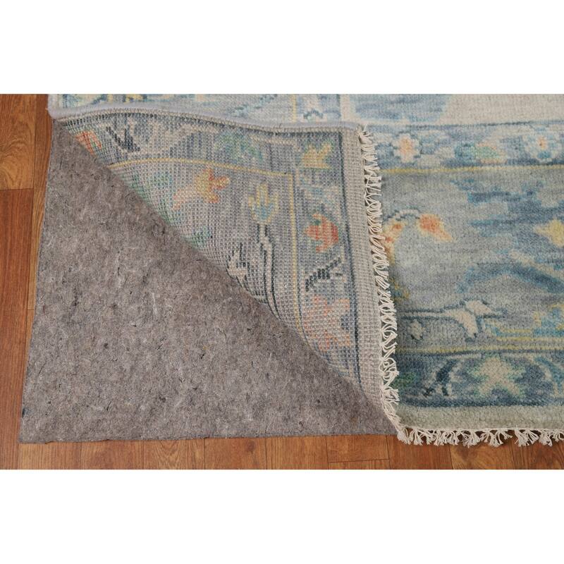 All-Over Oushak Indian Area Rug Hand-Knotted Wool Carpet - 7'10"x 10'0"