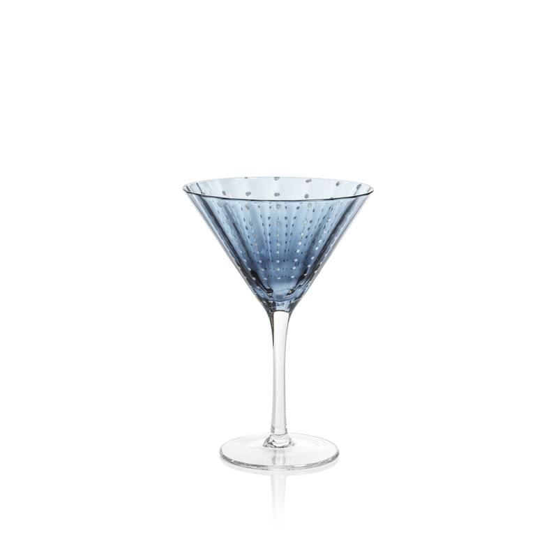 Pescara White Dot Martini Glasses, Set of 4