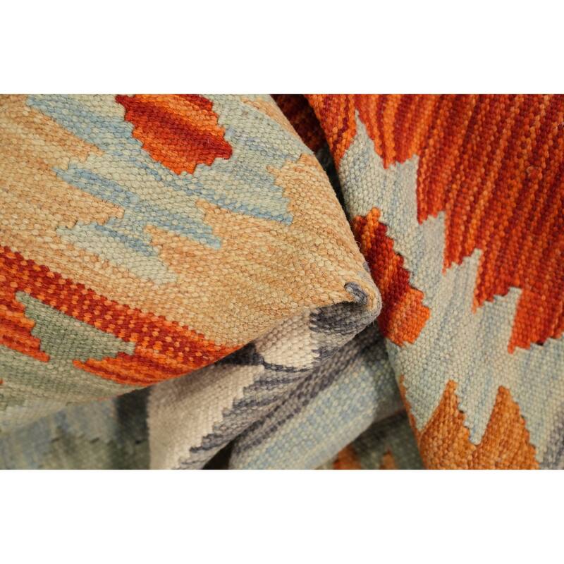 Hand Woven Oriental 100% Wool Carpet Southwestern Tribal Multi-Colored Kilim Area Rug - 11' 3'' X 8' 3''