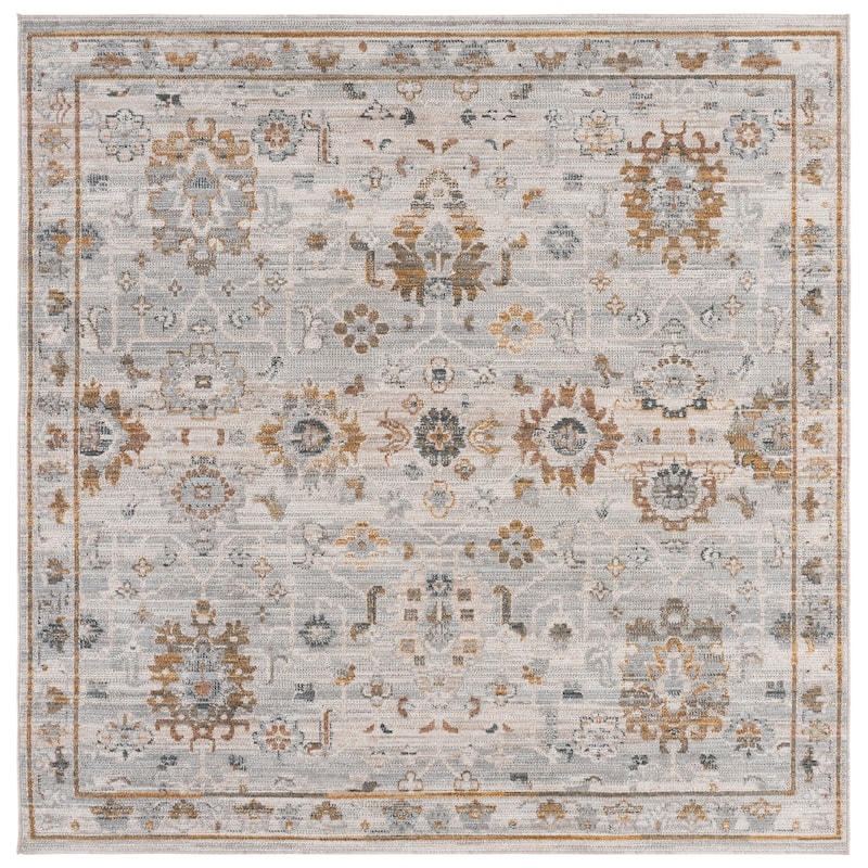 SAFAVIEH Vintage Rosewood Kymberly Rug - 6'3" Square - Ivory/Grey Rust