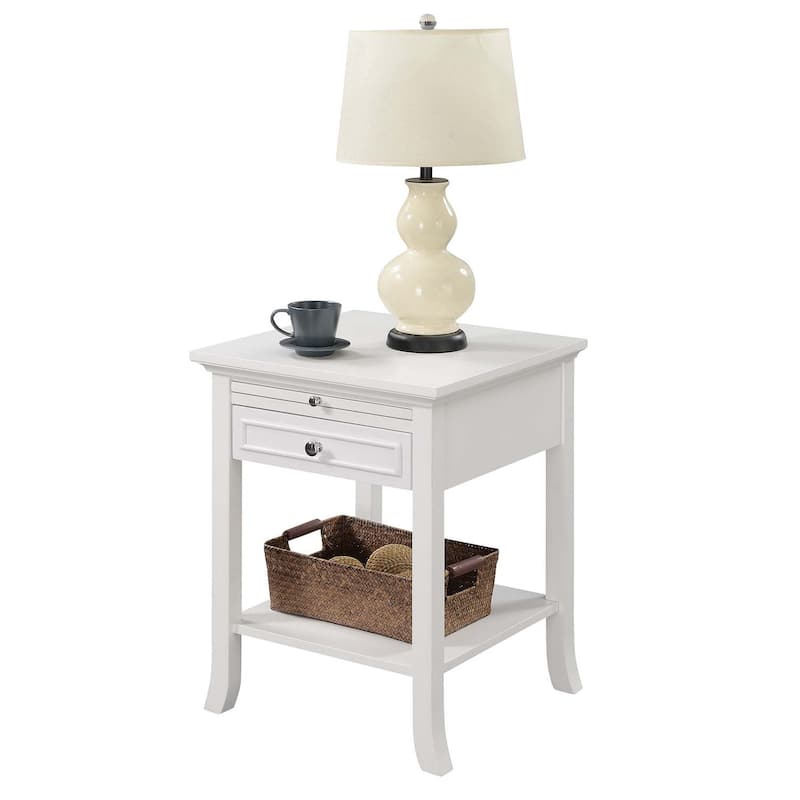 Classic Charm End Table with Drawer - Living Room Accent Table, Storage Side Table, 18x24x18 - 24