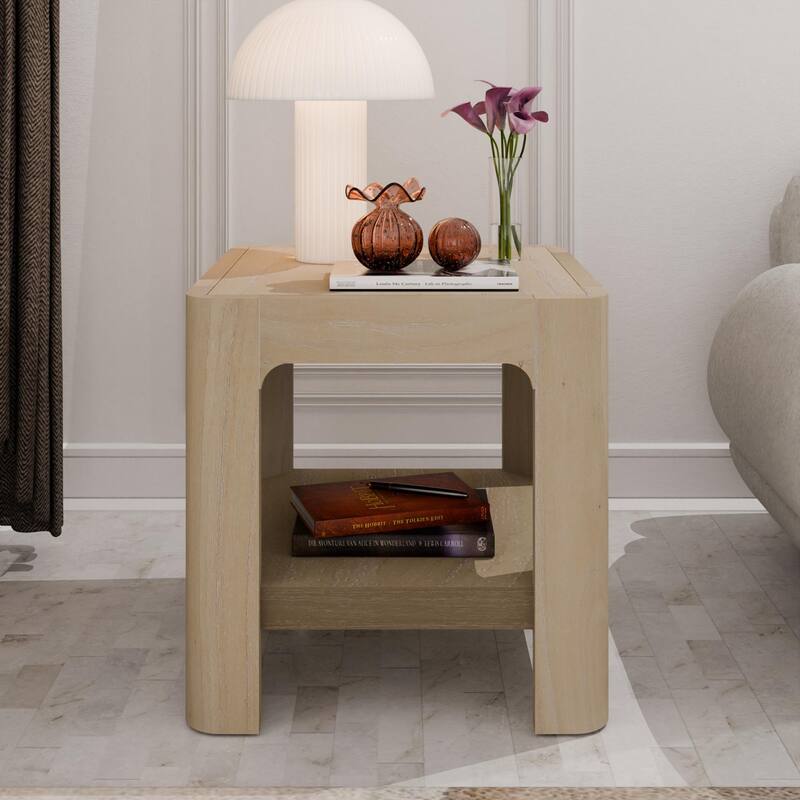 NPD Furniture Trevin Side Table with Open Shelf