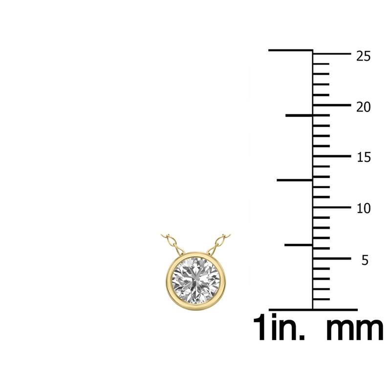 Marquee 1/3 Carat Lab Grown Diamond Bezel Pendant in 14K Yellow Gold