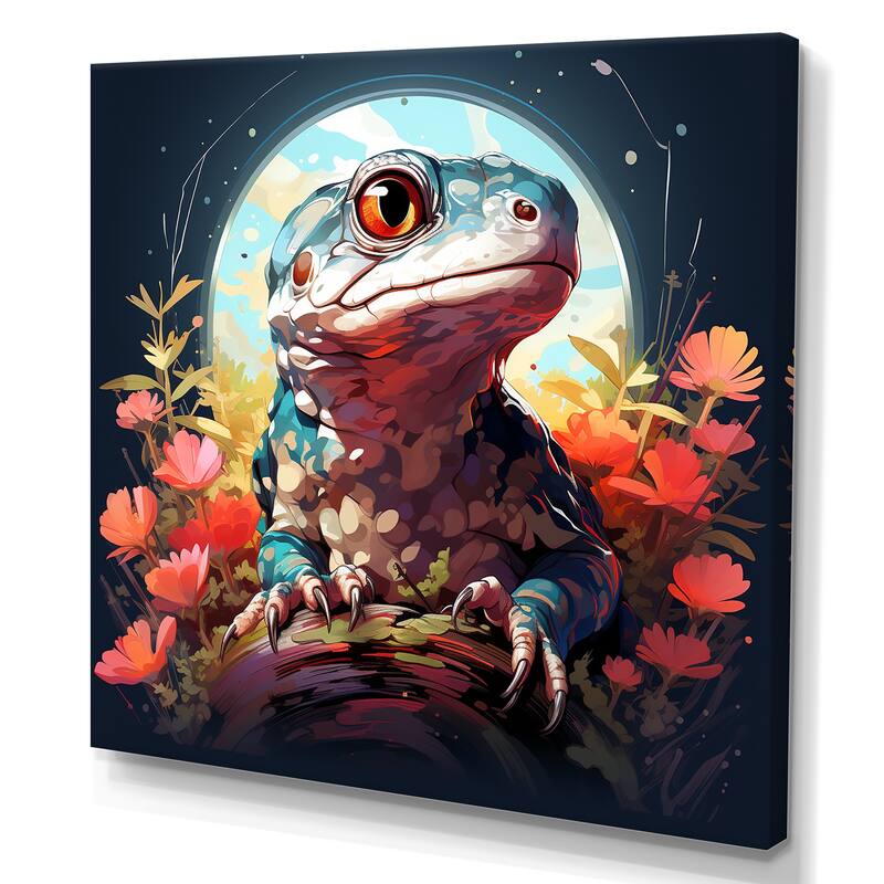 Designart "Salamander Reptile Portrait II" Reptile/Amphibian Wall Art - Modern Canvas Wall Decor For Home