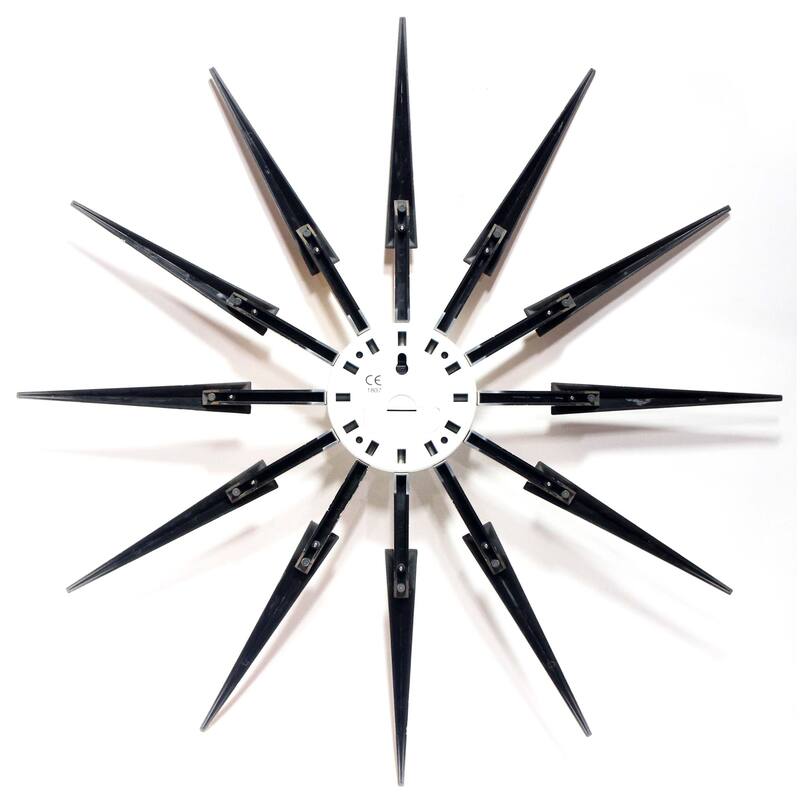 Celeste Starburst Mid-Century Modern Unique Large Wall Clock 24 inch by Infinity Instruments - 24.5 x 1.75 x 24.5