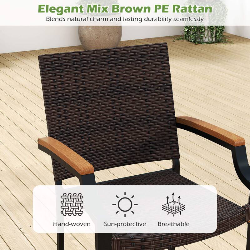 Gymax 9PCS Patio Dining Set w/79'' Rectangular Dining Table & 8