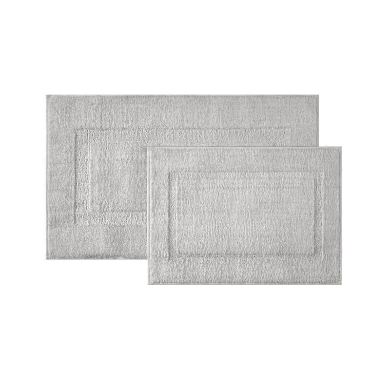 Brooklyn Loom Super Soft Bath Rug - Grey - (1) 17x24, (1) 20x34