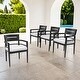 preview thumbnail 1 of 3, Outdoor Patio K/D Aluminum Stationary Dining Chairs 4PCS Black