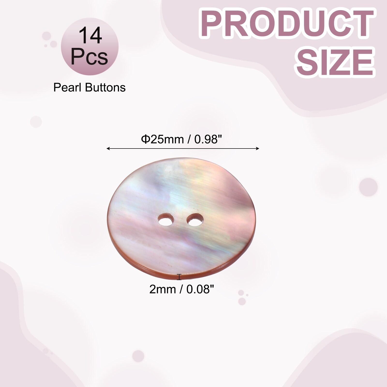 Natural Pearl Shell Button, Mother of Sewing Button for Shirt Clothes Coats Suits Jacket Jeans Skirts - Purple