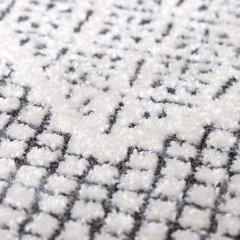 Hauteloom Burdette Living Room, Bedroom Area Rug - Charcoal, Off White - 2' x 2'11"