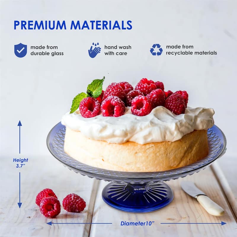 Amici Home Diamond Footed Glass Cake Stand - 10 inch
