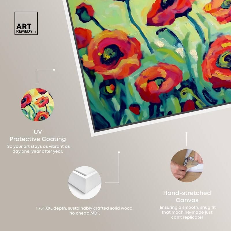 Red Poppy Field I Canvas by Art Remedy