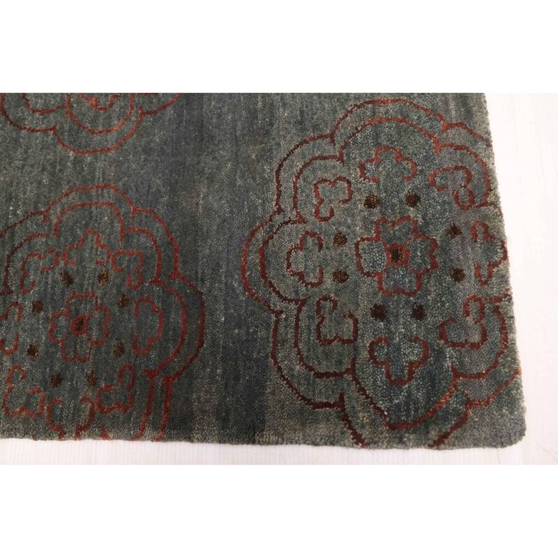 ECARPETGALLERY Hand-knotted Legacy Teal Silk, Wool Rug - 7'10 x 9'6
