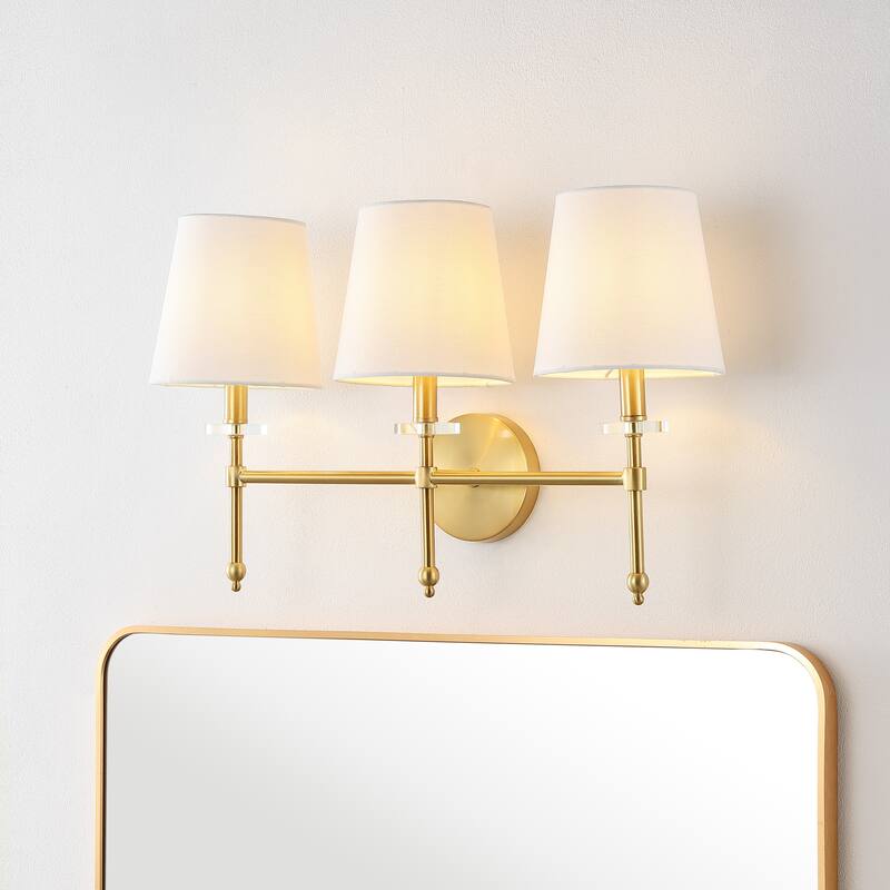 Isabella Modern Midcentury Iron LED Vanity, Brass Gold by JONATHAN Y