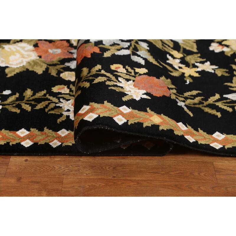 Vegetable Dye Wool/ Silk Aubusson Area Rug Hand-knotted Office Carpet - 5'9" x 8'2"