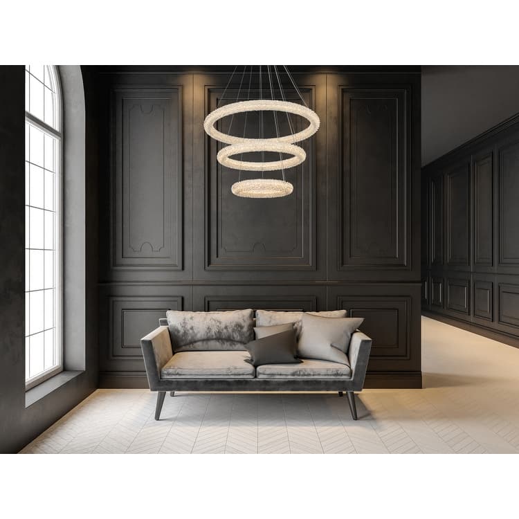 Indigo Home 32 inch Adjustable LED Chandelier - Chrome